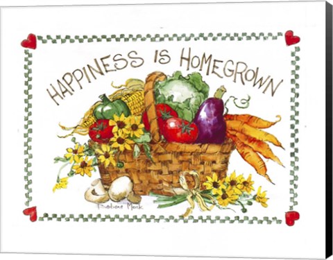 Framed Happiness is Homegrown Print