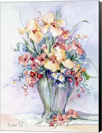 Framed Yellow Iris Bouquet Print