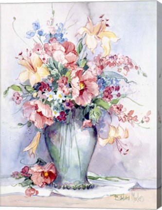 Framed Pink Poppy Bouquet Print