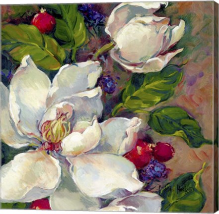 Framed Magnolia Squsre 1 Print