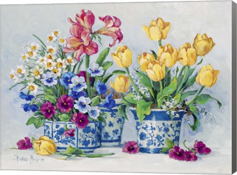 Framed Spring Garden in Blue II Print