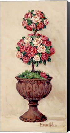 Framed Rose Topiary I Print