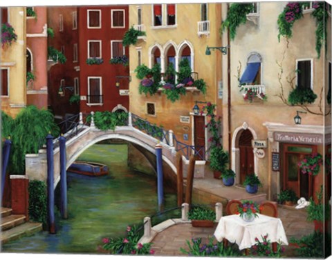 Framed Trattoria by the Canal Print