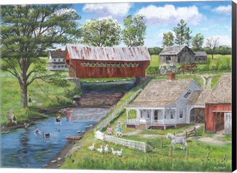 Framed New Enlgland Homestead Print