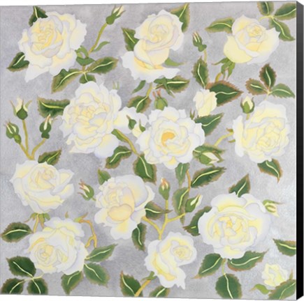 Framed White Roses Print