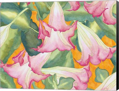 Framed Heavenly Divine- Angel Trumpets Print