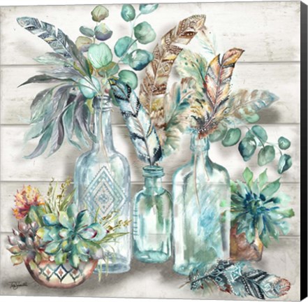Framed Tribal Feathers Still Life Print