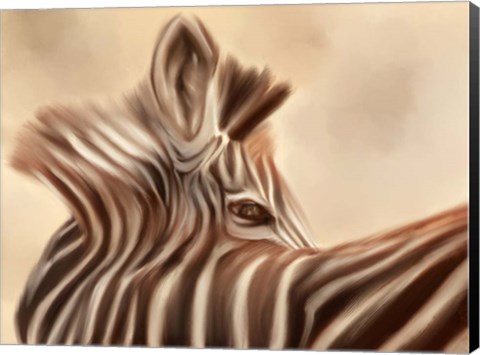 Framed Zebra Looking Over Shoulder Print