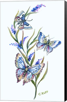 Framed Butterfly in Purple Print