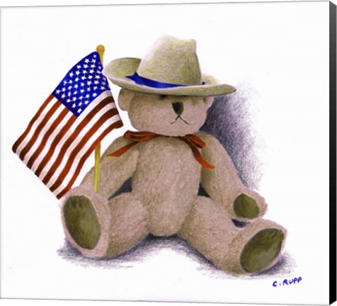 Framed Teddy Bear IX Print