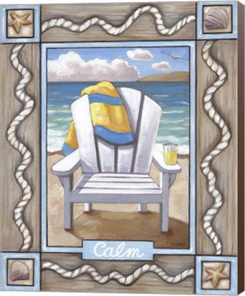 Framed Beach Chair Calm Print
