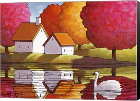 Framed Swan Waters Reflection Print
