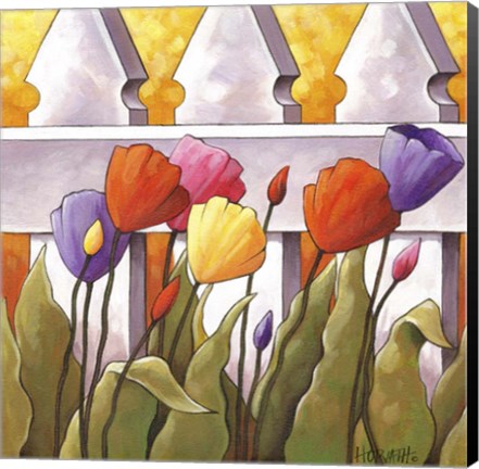 Framed Flower Fence 1 Print