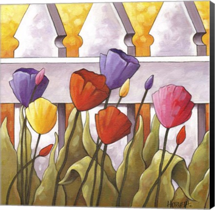 Framed Flower Fence 2 Print