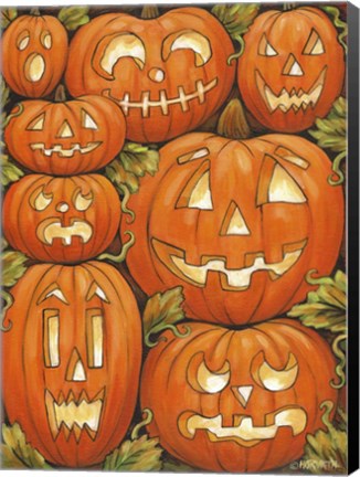 Framed Jack O Lanterns Print