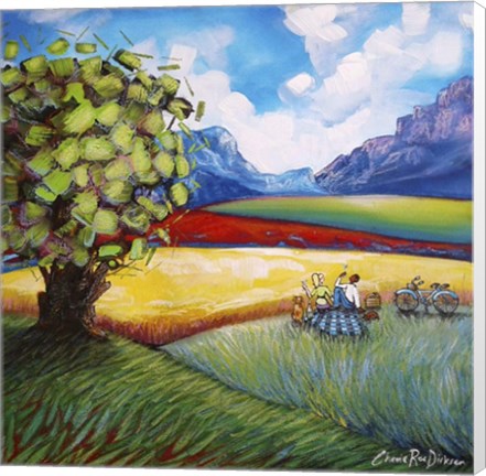 Framed Picnic In The Winelands Print
