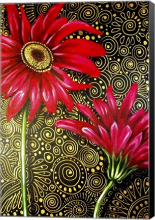 Framed Red Gerberas Print