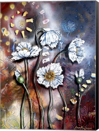 Framed White Poppies Print