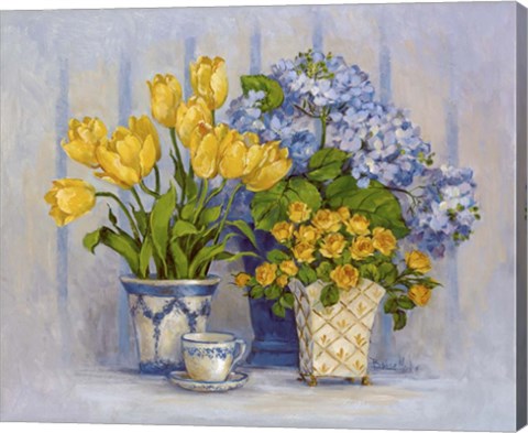 Framed Blue White Print