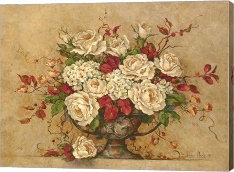 Framed Autumn Rose Urn Print