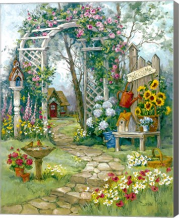 Framed Country Garden Arbor Print