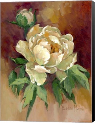 Framed White Peonies I Print