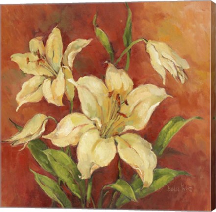 Framed Crimson Lilies I Print