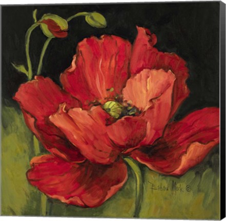 Framed Poppy Blossom I Print