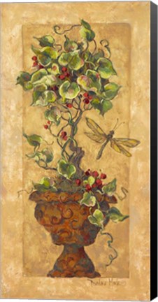 Framed Topiary with Dragonfly Print