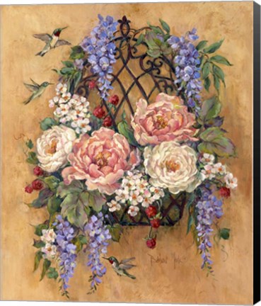 Framed Hummingbird Floral Print