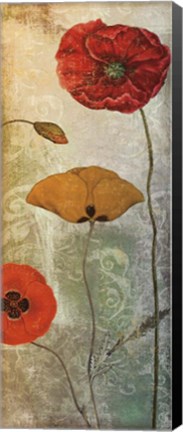 Framed Dancing Poppies I Print