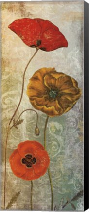 Framed Dancing Poppies II Print