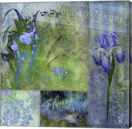 Framed Fleurs Bleues I Print