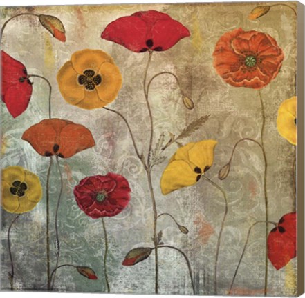 Framed Dancing Poppies III Print