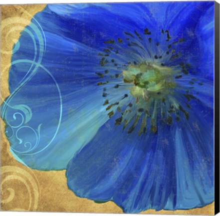 Framed Poppy Blues I Print