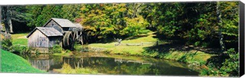 Framed Watermill Near a Pond, Mabry Mill, Virginia Print