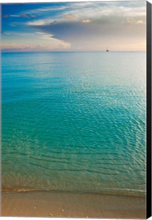 Framed Scenic View of Seascape at Sunset, Great Exuma Island, Bahamas Print