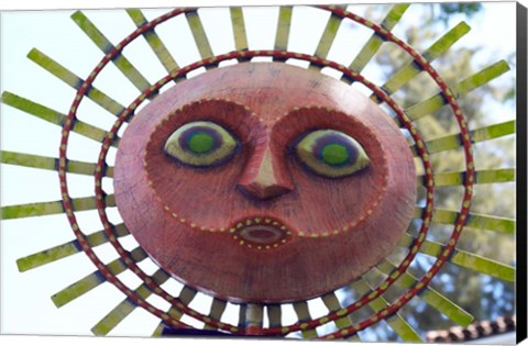 Framed Sun Mask during Summer Solstice Celebration in Santa Barbara, California Print