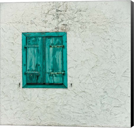 Framed Green Window with Closed Shutter, Baden-Wurttemberg, Germany Print