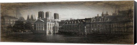 Framed Buildings at the Waterfront, Binnenhof, Netherlands Print