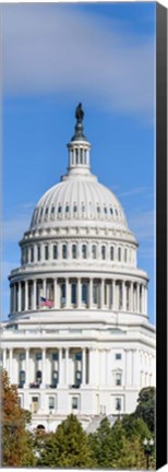 Framed Low Angle View of Capitol Building, Washington DC Print