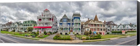 Framed Cottages in a row, Beach Avenue, Cape May, New Jersey Print