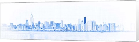 Framed Chicago Skyline Sketch Print