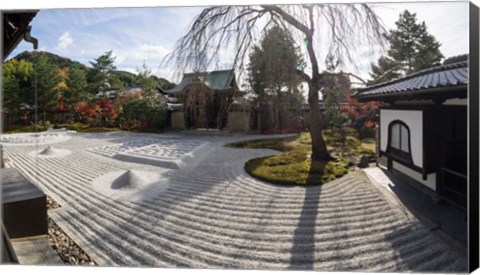 Framed Zen garden at Kodaiji Temple, Japan Print