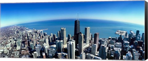 Framed Aerial view of Chicago, Cook County, Illinois Print