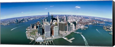 Framed Aerial View of Lower Manhattan Print