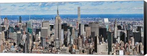 Framed Aerial view of a Cityscape, New York City, NY Print