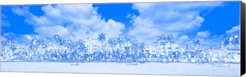 Framed Art Deco Hotels, Ocean Drive, Miami Beach Print