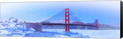 Framed Pop of Color, Golden Gate Bridge, San Francisco Print