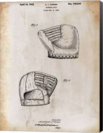 Framed B Glove White Patent Print